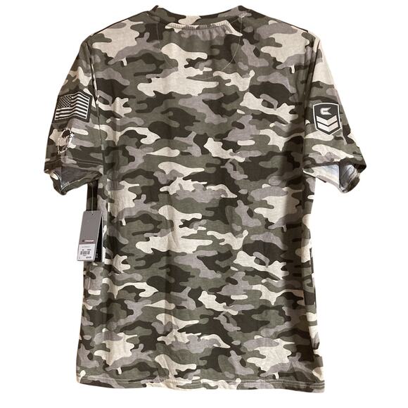 Mens Colosseum Tee T-Shirt Military Home of the Brave Camo w Patches Large NWT - Picture 2 of 7
